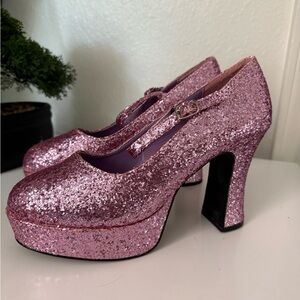 Mary Jane Sparkling Pink Heels like new